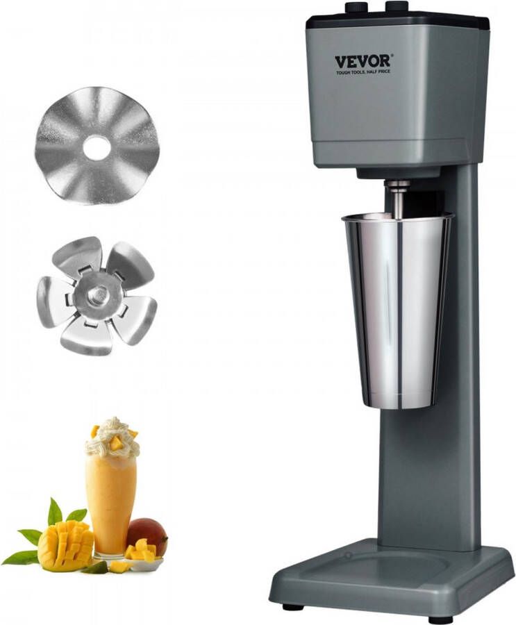 Dakta Pro Drinkmixer Drankenmixer 375 W Milkshake-machine met enkele kop 3 snelheden instelbaar 15000 18000 21000 RPM roestvrijstalen beker Melk- en eiwitshake drankmixer cocktail barmixer