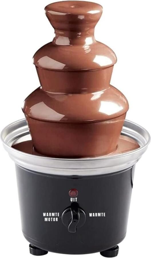 DD Chocoladefontein Chocoladefondue met 3 Levels Chocolade Fontein 90 Watt Zwart 28cm x 18cm x 18cm; 1.08 kg