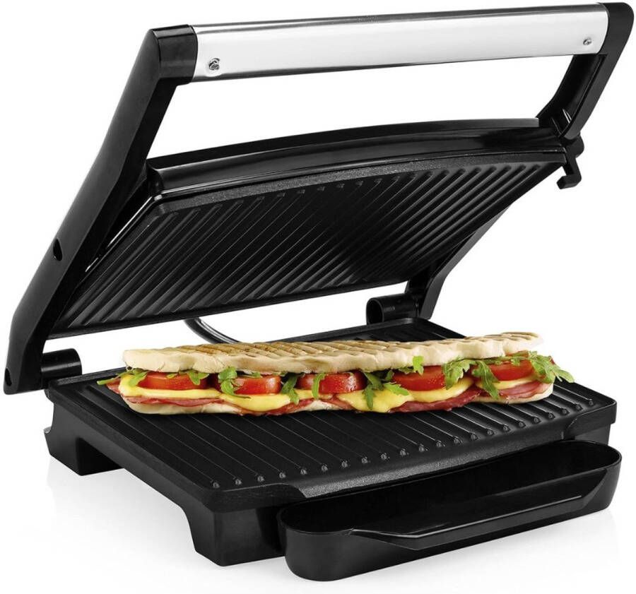 DD Grillapparaat Grill 2000W Verwijderbare platen Toergrill en tafelgrill Zwart 230V