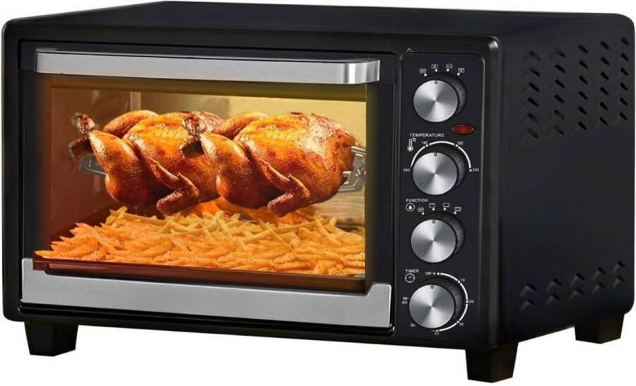 DD Heteluchtoven Airfryer Oven Hetelucht Friteuse 45L 36x56x40cm Zwart