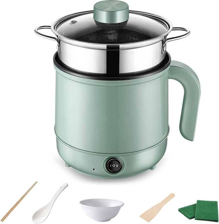 DD Hotpot Pan Hotpot Electrisch Chinese Fondue -Pan met Antiaanbaklaag 1 7L met Stoomoven 31x20x19cm Grijs