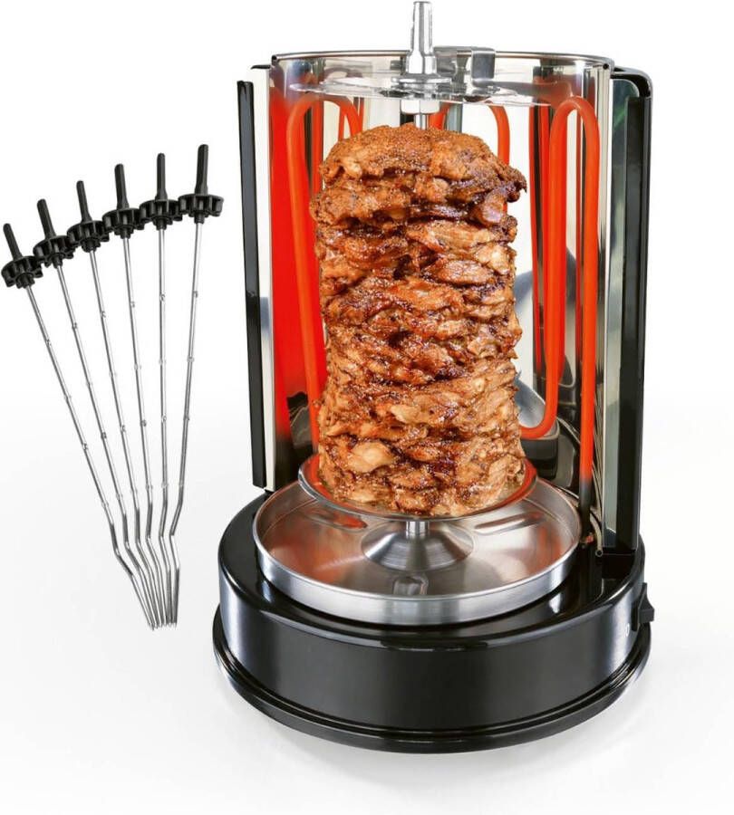 DD Kebab Grill Multigrill Shoarmagrill Verticale Multi Grill Gyrosgrill 25x25x36cm Zwart