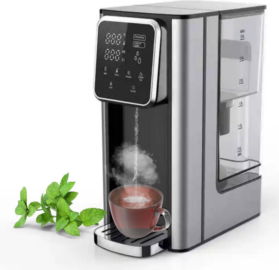 Decens Heetwater Dispenser 6 Temperatuur Opties Incl. 2 Waterfilters Instant Waterkoker Heetwatertap Warmwaterdispenser Touchscreen RVS