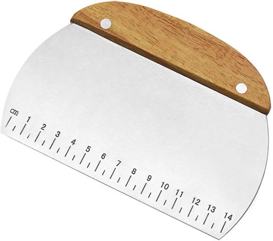 Deegschraper RVS Antislip houten handvat Met meetweegschalen