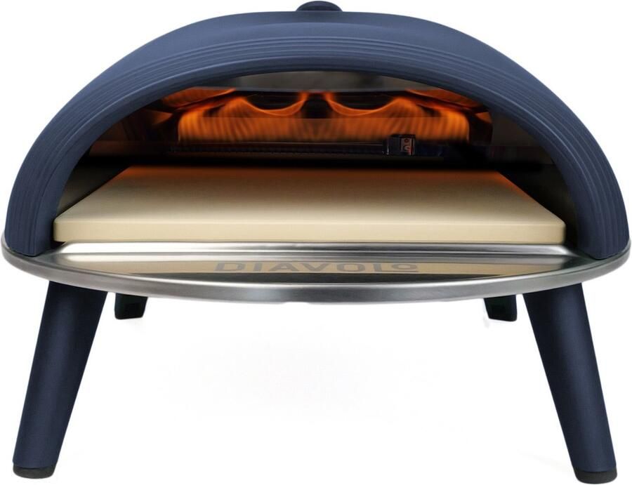 Delivita Diavolo Navy Blue Pizzaoven Gasgestookte Pizza Oven Portable & Inklapbaar Complete Startklare Set