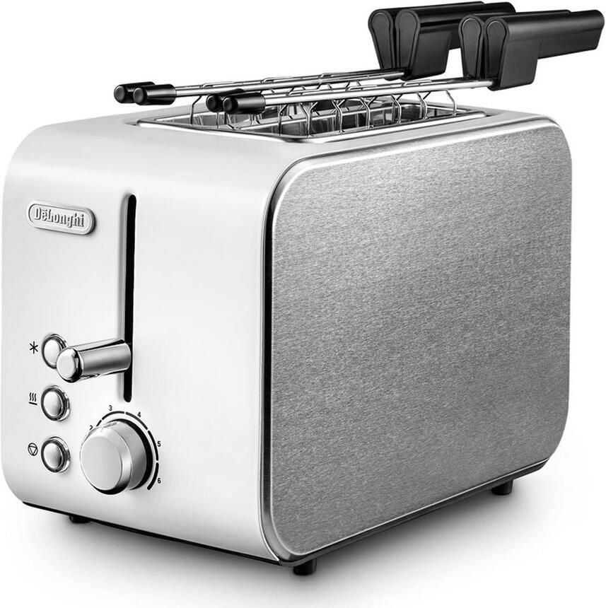 De Longhi DeLonghi CTX 2203.W Broodrooster 2 Sneden Zilver Wit 550 W
