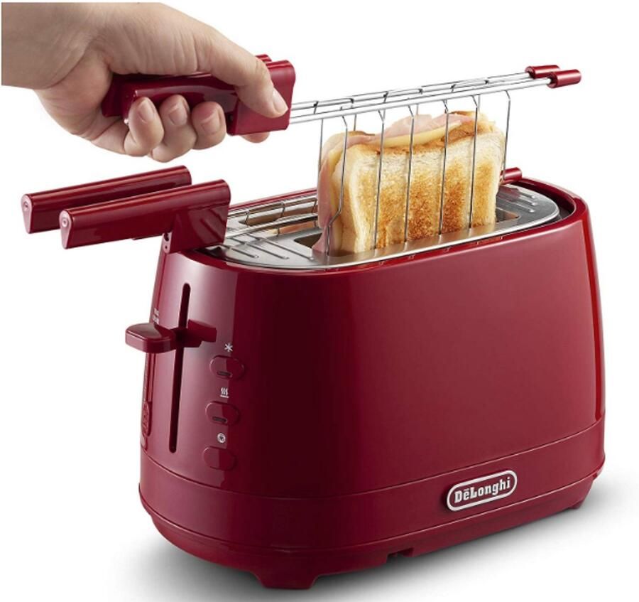 De Longhi De Longhi CTLAP2203.R 2-Sneetjes Toaster Rood 550 W