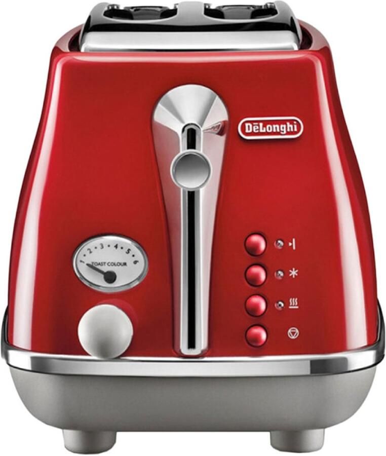 De Longhi Icona Capitals 6 2 snede(n) 900 W Rood