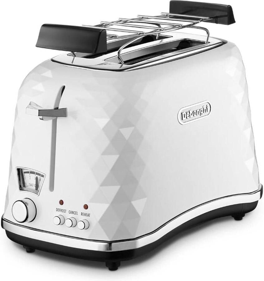 De'Longhi De Longhi CTJ 2103.W broodrooster 2 snede(n) 900 W Zwart Wit
