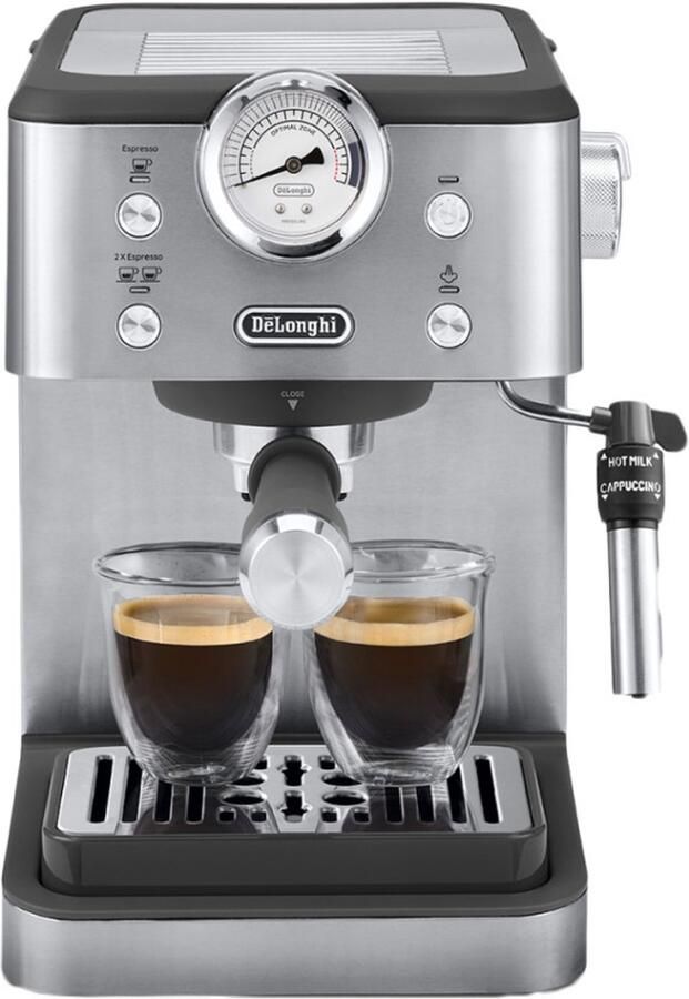 De'Longhi Classic EM450.M – Pistonmachine Handmatige Espresso & Cappuccino Volledig RVS Behuizing Zilver