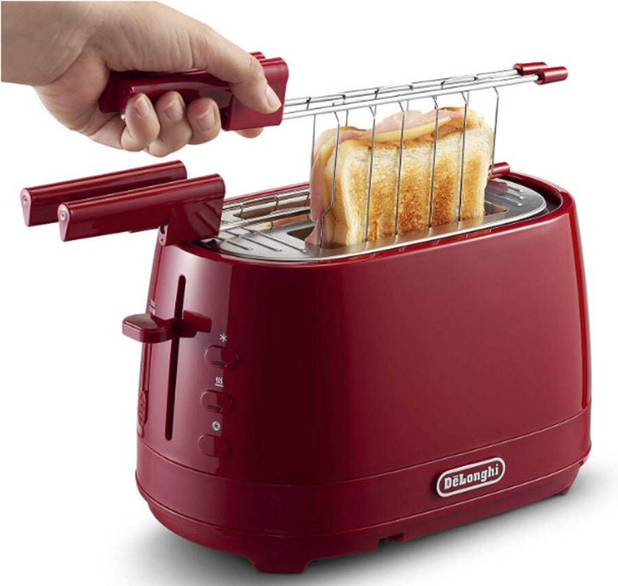 De Longhi De Longhi CTLAP2203.R 2-Sneetjes Toaster Rood 550 W
