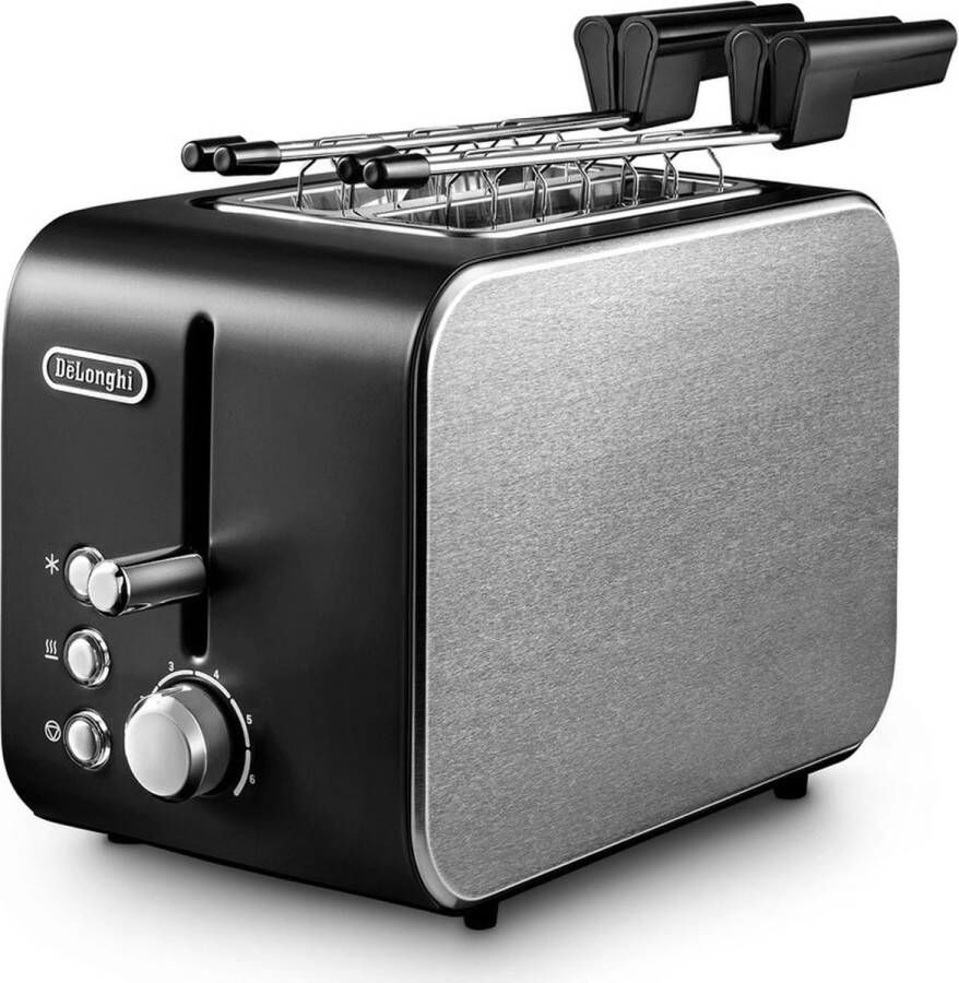 De Longhi DeLonghi CTX 2203.BK Broodrooster 2 Sneden Zwart Zilver 550 W