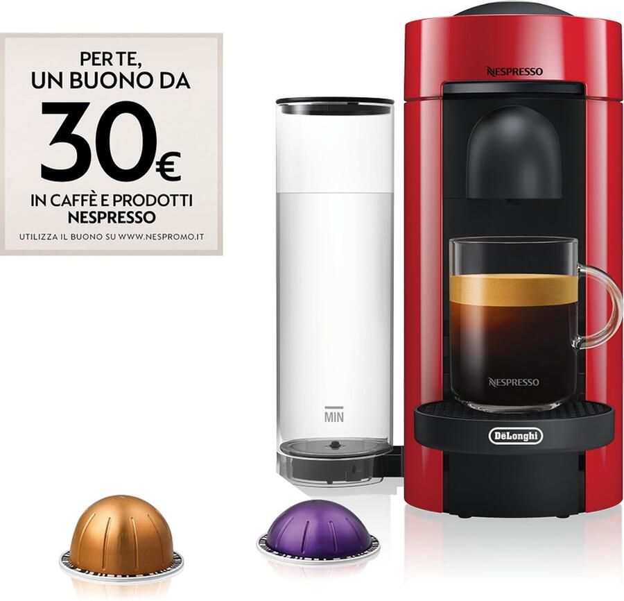 De'Longhi DeLonghi Nespresso Vertuo ENV 150.R Vrijstaand Volledig automatisch Espressomachine 1.1l Rood koffiezetapparaat