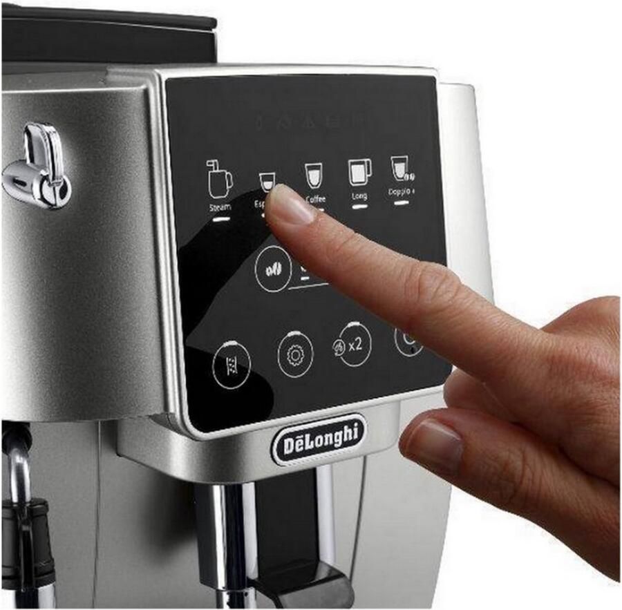 De'Longhi espressomachine met 15 bar zilver roestvrijstalen molen. delonghi ECAM220.31.SSB