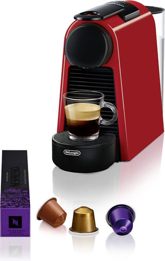 DeLonghi Essenza Mini EN 85.R Vrijstaand Volledig automatisch Koffiepadmachine 0.6l Zwart Rood koffiezetapparaat