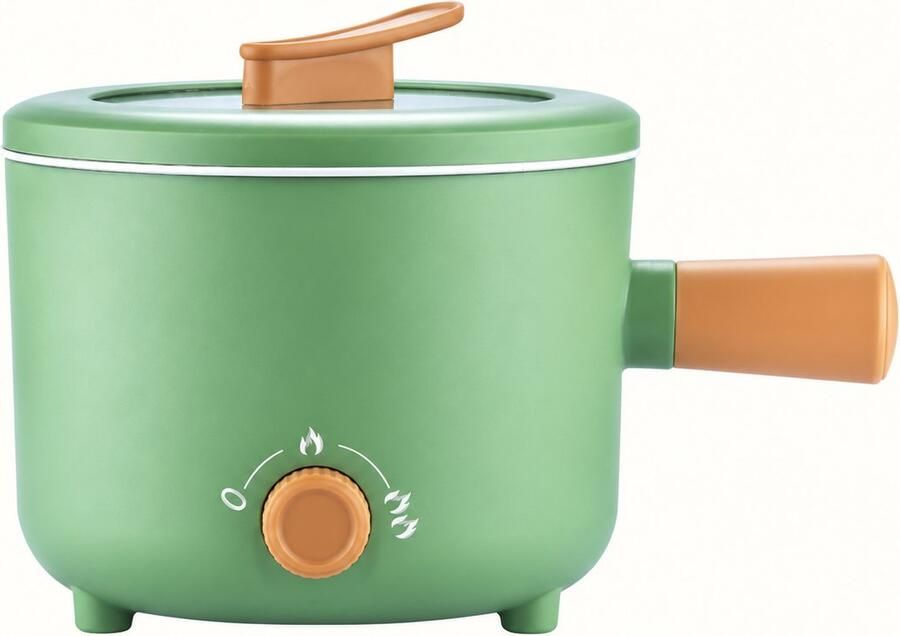 DeltaMerch Hotpot Multifunctionele Pan Slowcooker Rijstpan Hotpot Stoompan 1.8 L Antiaanbaklaag – 1-2 Pers. Groen