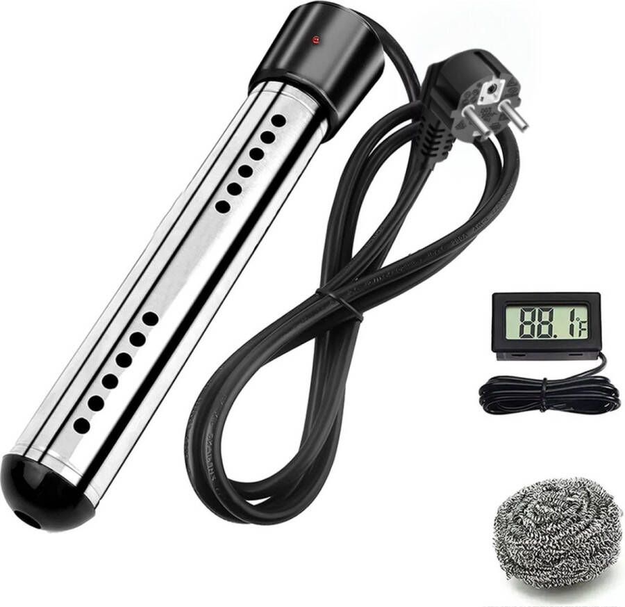Deluqse Dompelaar 2000W Emmerdompelaar Dompelaar voor Zwembad Reisdompelaar Met Staalspons en Thermometer Dompelaar Waterkoker Zwembad Verwarming Water Verwarmer