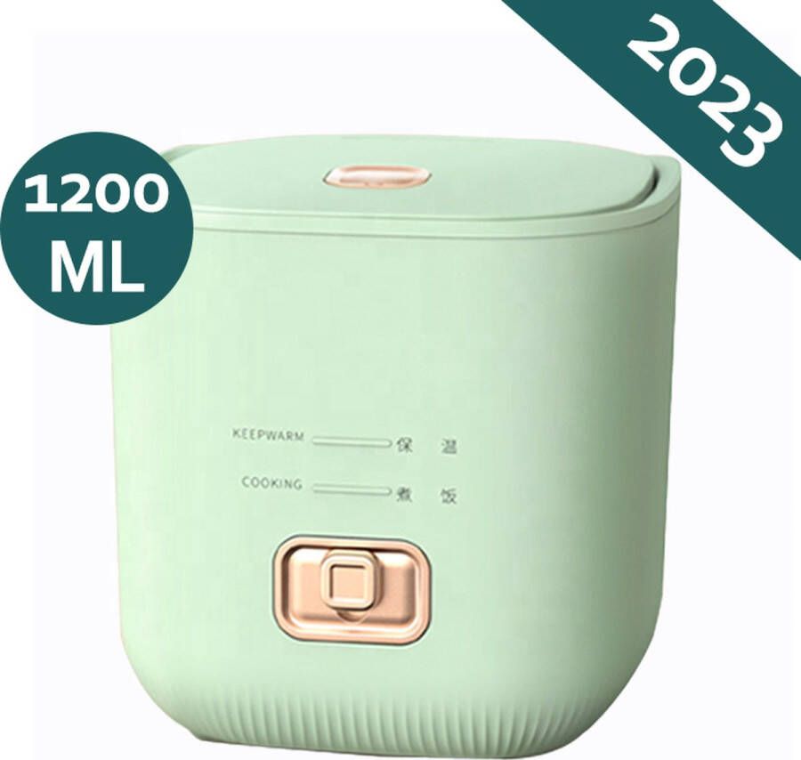Deluqse NoodNieuws Deluqse Rijstkoker 1200ML Elektrische Rijstkoker Mini Rijstkoker Klein Rijstkoker met Stomer Multicooker & Slowcooker Non-Stick Stoompan Licht Groen