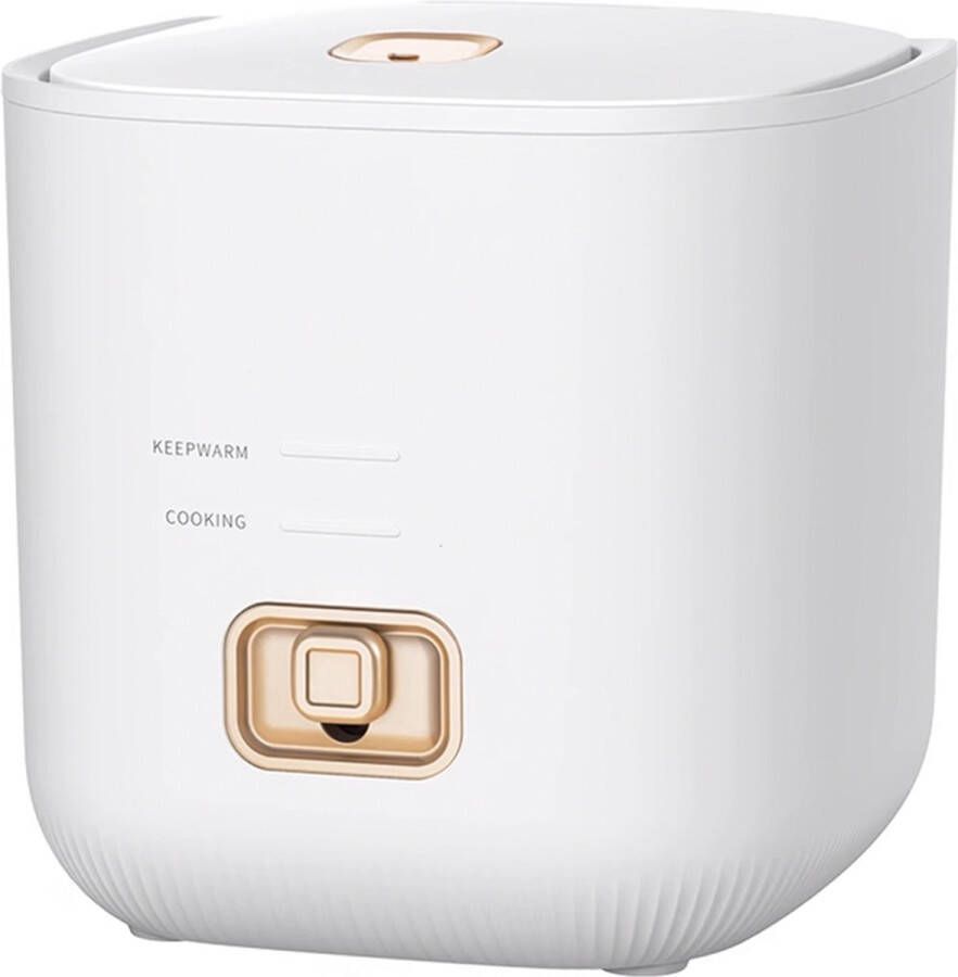 Deluqse NoodNieuws Deluqse Rijstkoker 1200ML Elektrische Rijstkoker Mini Rijstkoker Klein Rijstkoker met Stomer Multicooker & Slowcooker Non-Stick Stoompan Wit