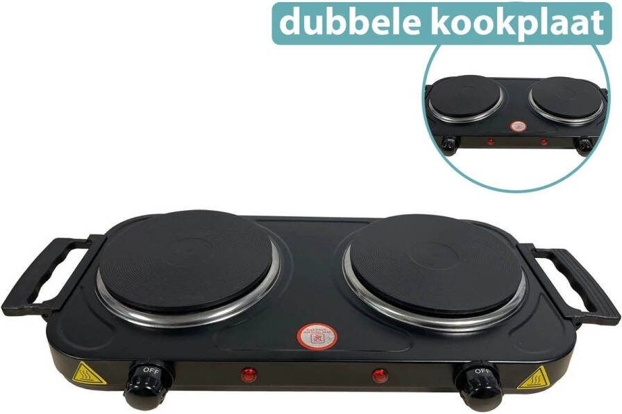 Deski dubbele kookplaat 2x 1000 watt