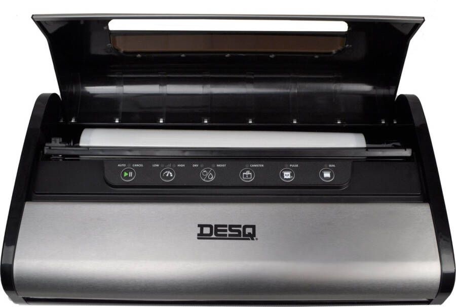 Desq 8090 Vacumeermachine Set met 50 Vacuümzakken Pro -90 kPa 14 liter High Speed Dubbele Pomp Dubbele Verwarmingsdraden 7 standen Rolhouder Rolsnijder Vacuümslang- Vacumeerrol - Foto 1