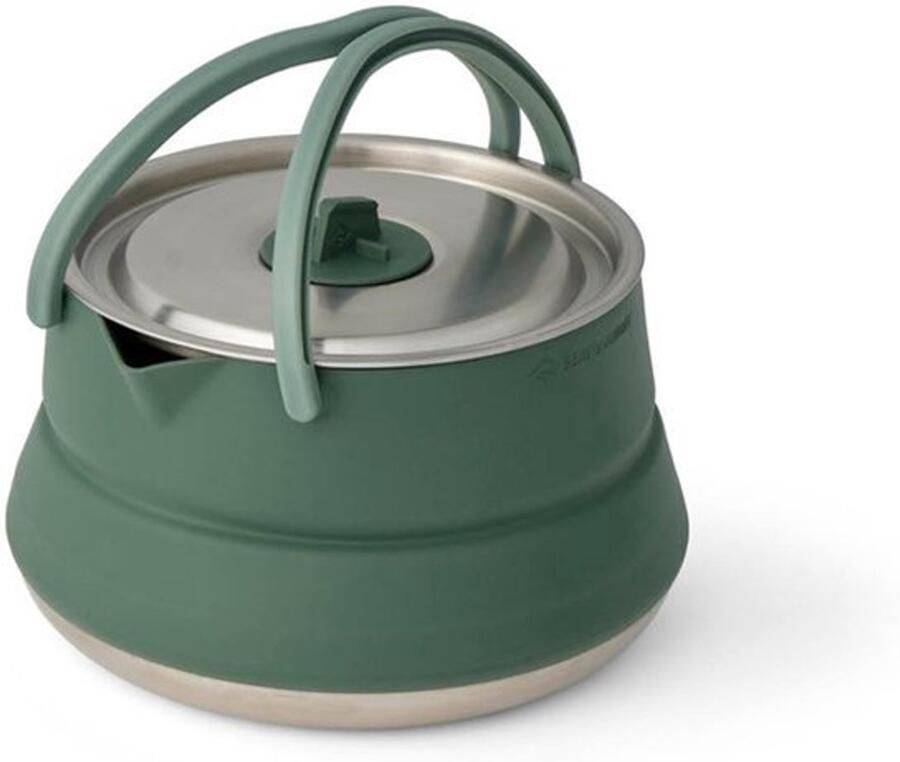Detour Kettle 1 6 l opvouwbare campingpan 2 personen ruimtebesparende waterkoker met handvat BPA-vrij campingkookgerei van roestvrij staal en siliconen 436 g