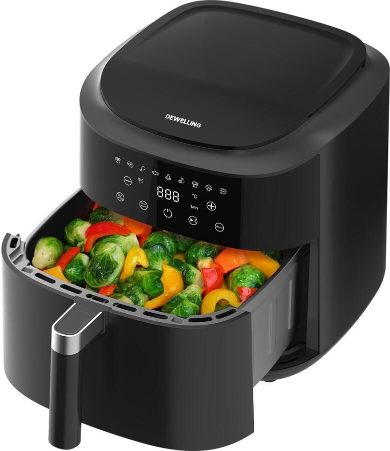 Dewelling XL 9L Airfryer AF80D10 – 2350W Heteluchtfriteuse met 360° Luchtcirculatie 9 Programma s