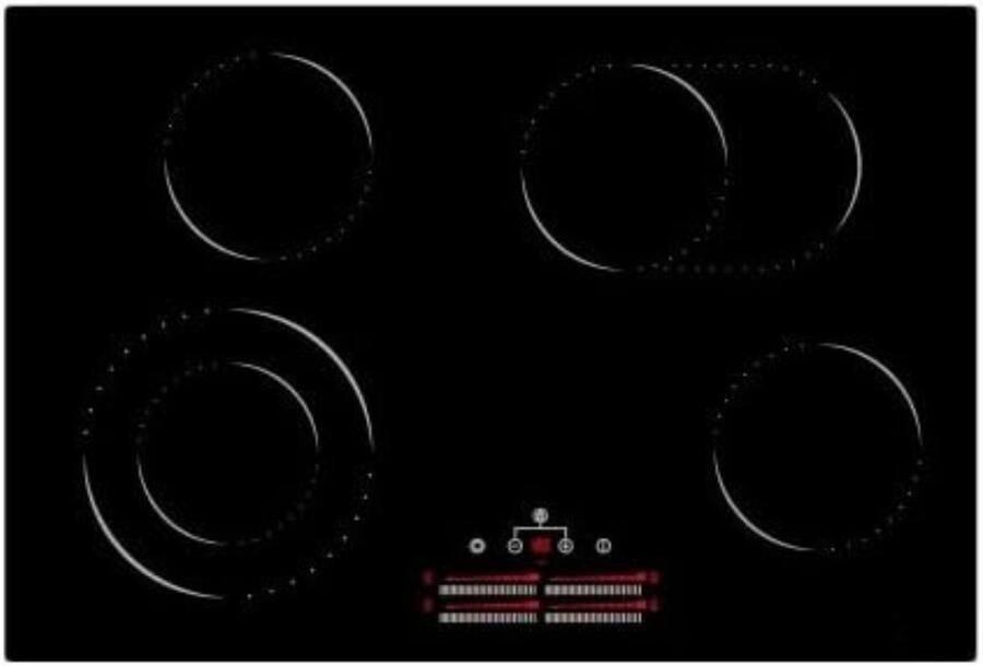 Dexo Elektrische Kookplaat 4 Pits Elektrische Fornuis Elektrische Kookplaat Vrijstaand 4 Kookzones Kinderslot Zwart 59cm x 52cm x 5cm; 11.83 kg