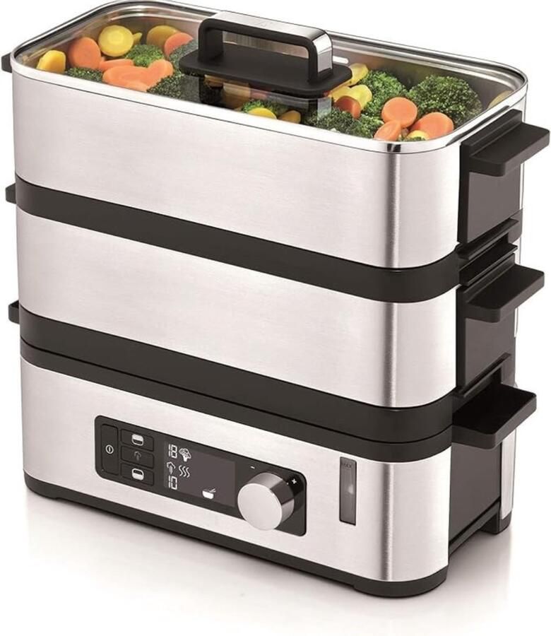 Dexo Stoomkoker Stoomkokers Stoompan Zilver 28cm x 14cm x 28cm