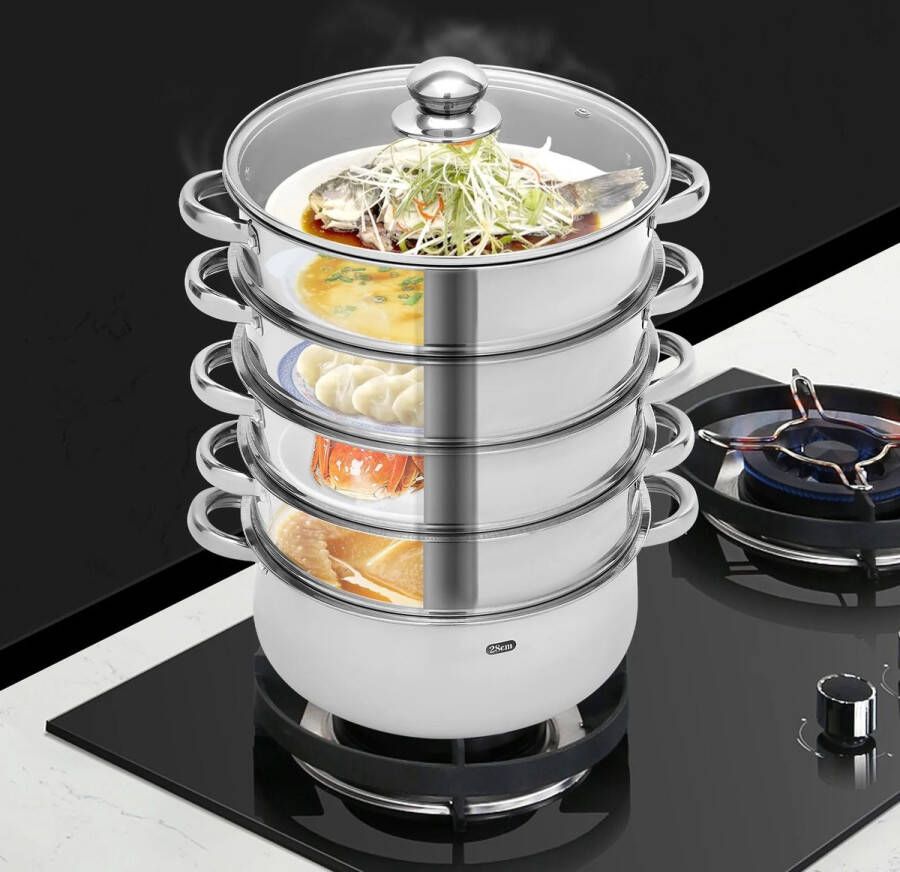 DHN Stoomkoker 5 laags RVS Voedsel Stomen Stoomkoker Kookgerei Keukengereedschap