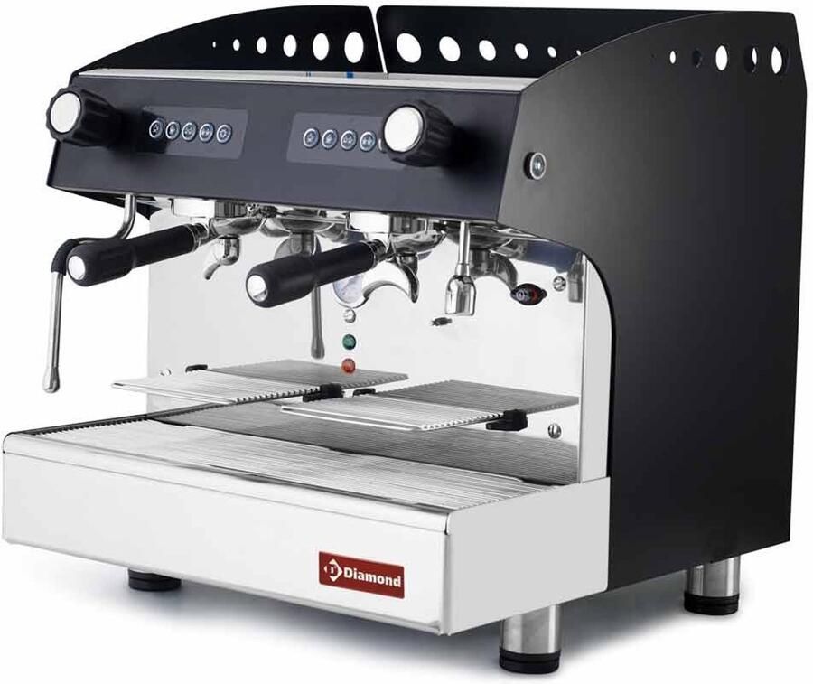 Diamond Koffiemachine 2 Groepen Automatisch 6-5L Boiler 230V 475x563x530mm Horeca Koffiemachine Koffieapparaat
