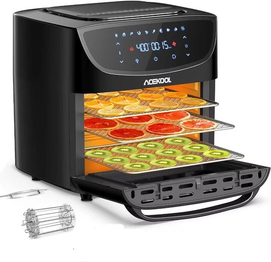 Dimico Airfryer 18L 10 in 1 Heteluchtfriteuse met Touchscreen 1800W XL Air Fryer Broodrooster Digitale Convectie Oven Bakken en Grillen