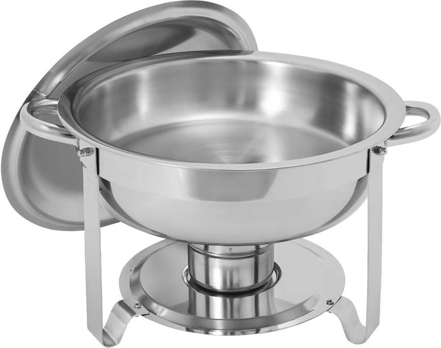 Dimico Chafing Dish Buffetverwarmer Voedselverwarmer met Brander Horeca Buffetset RVS Zilver 2-Delig 4 5L