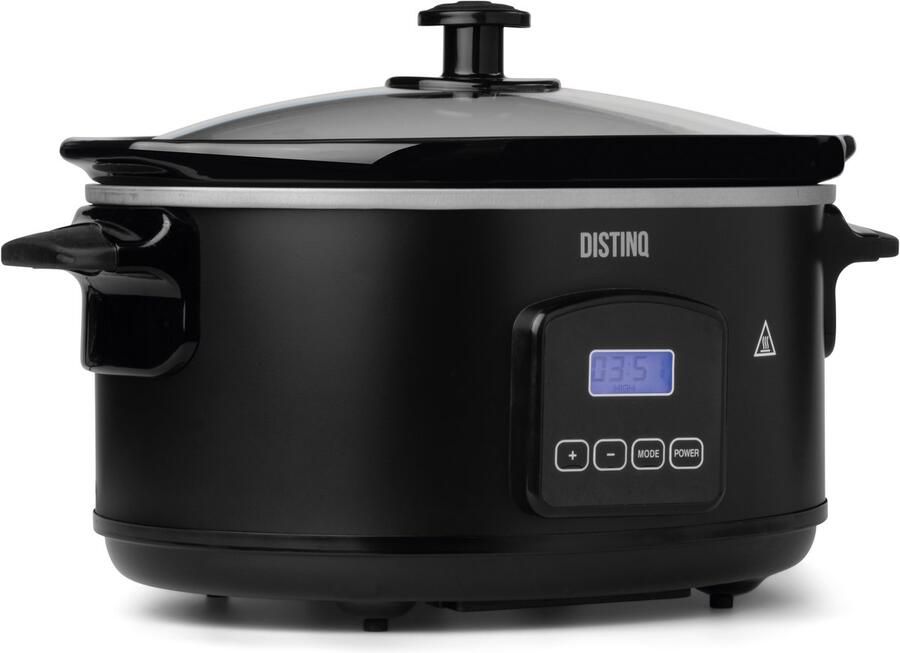 DistinQ Digitale Slowcooker 6 liter met Timer – Keramische binnenpan Timerfunctie Warmhoudfunctie