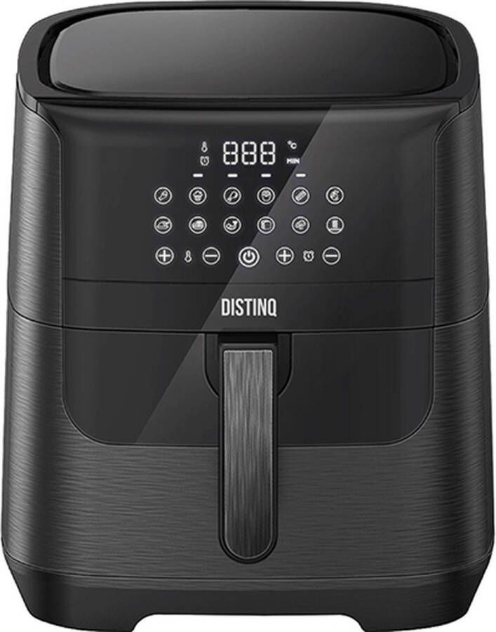 DistinQ Heteluchtfriteuse XXL AirFryer 1800Watt Inhoud 6 5 liter Zwart