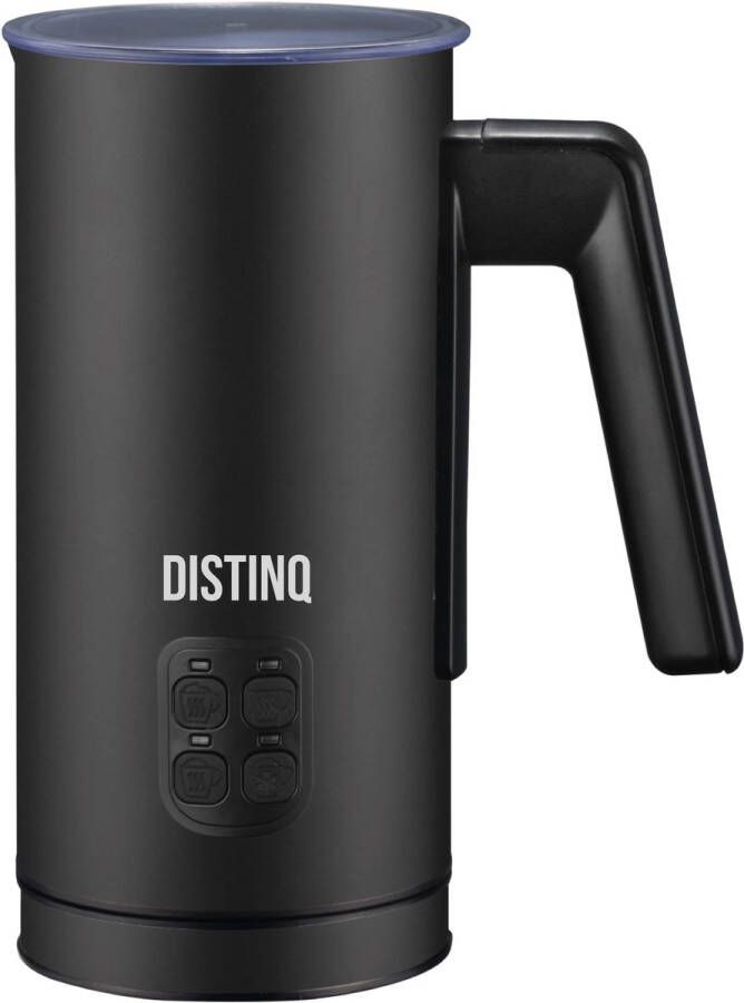 DistinQ Melkopschuimer 240 ml Melkopschuimer elektrisch PFAS-Vrij Melkopschuimer electrisch rvs Zwart Melkklopper 4-in-1