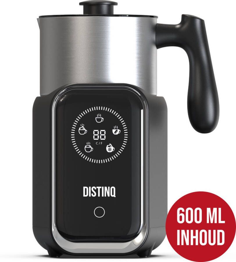 DistinQ Melkopschuimer – Inductiemelkopschuimer Elektrisch met Display PFAS-Vrij – Elektrische Melkopschuimer vaatwasserbestendig Voor Opschuimen en Verwarmen - Foto 2