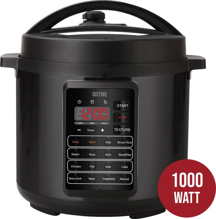 DistinQ Multicooker 10-in-1 Snelkookpan Pressure cooker Rijstkoker Slowcooker Stomer Sous-vide