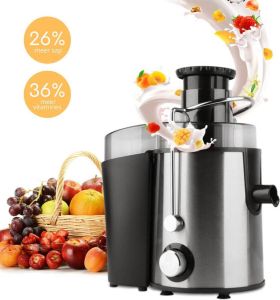 DKProducts Juicer Slowjuicer Verse fruit groente sapjes Juicer 800 watt Roestvrijstaal Zwart Black