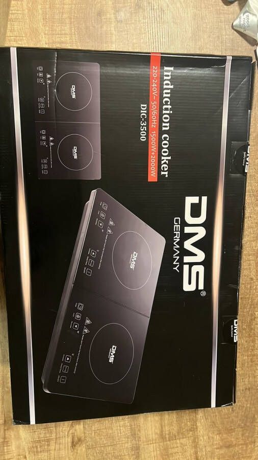 DMS DIC-3500 Dubbele Inductiekookplaat 3500W Vrijstaand Touch Control Timer 4u 10 Temperatuurstanden Geschikt voor pannen 12-22 cm Zwart - Foto 2