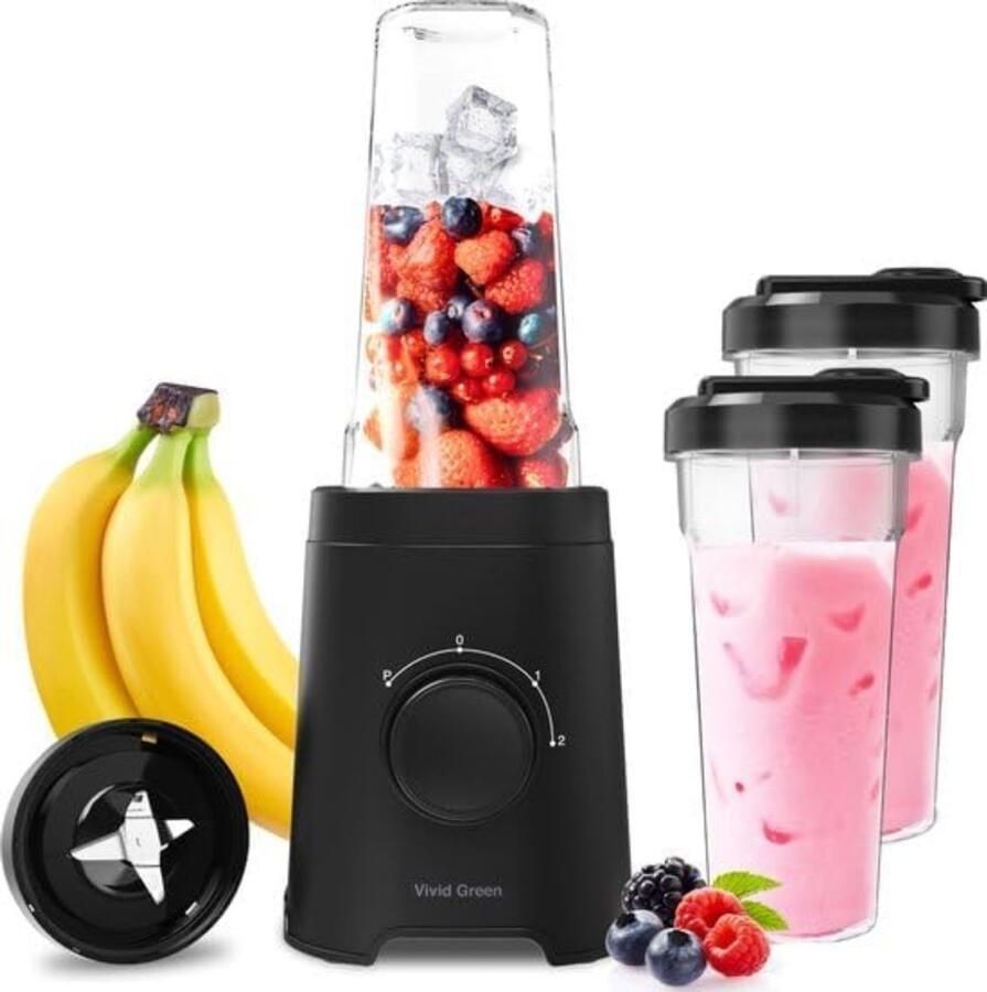 DNA Blender To Go Blender Mini Blender Zwart 13cm x 14cm x 34cm