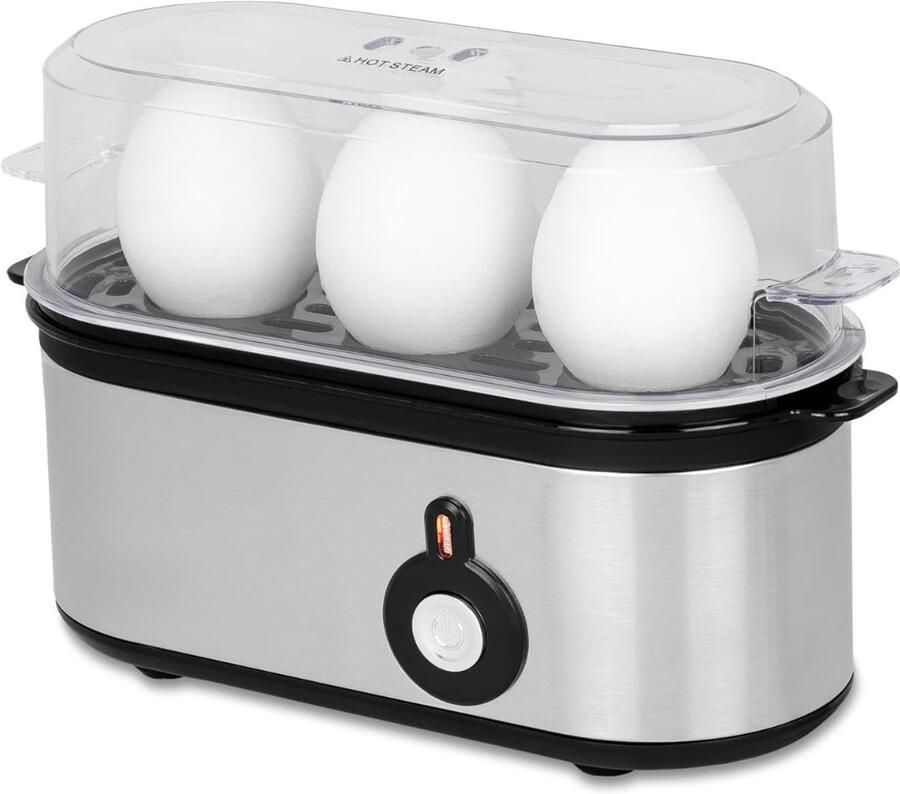 DNA Eierkoker Electrisch Eierkoker Met Timer Wit Zwart 21cm x 9cm x 14cm