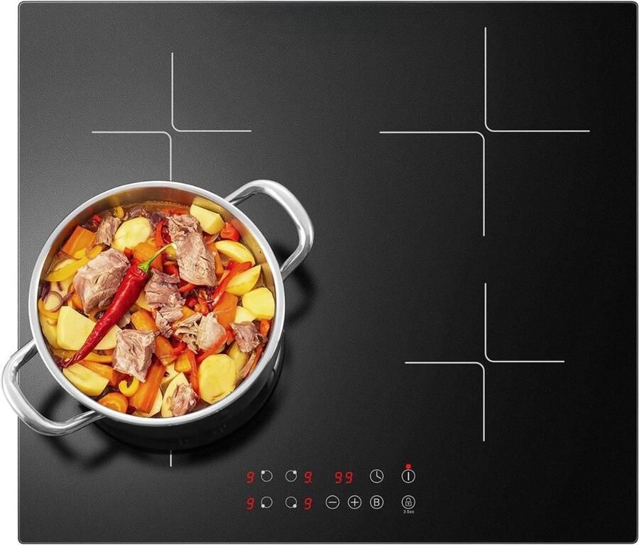 DNA Inductie Kookplaat Inbouw Inductie Kookplaat Vrijstaand Elektrische Kookplaat Zwart 52xcm x 59cm x 6cm
