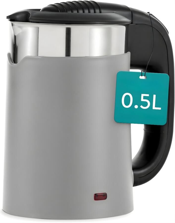 DNA Reiswaterkoker Mini Waterkoker Kleine Waterkoker Camping Waterkoker Grijs 16cm x 16cm x 17cm