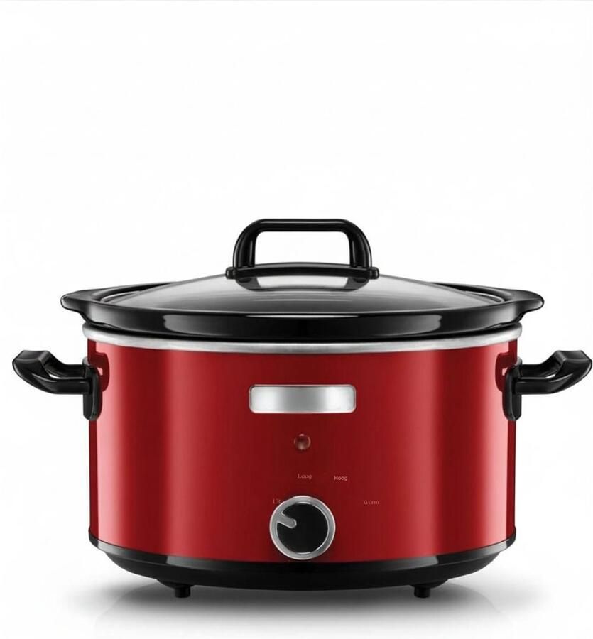 DNA Slowcooker Met Timer Slowcooker Multicooker Rood 24cm x 31cm x 33cm