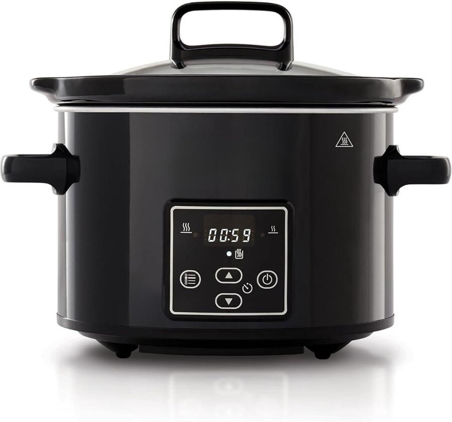 DNA Slowcooker Met Timer Slowcooker Multicooker Zwart 28cm x 28cm x 21cm