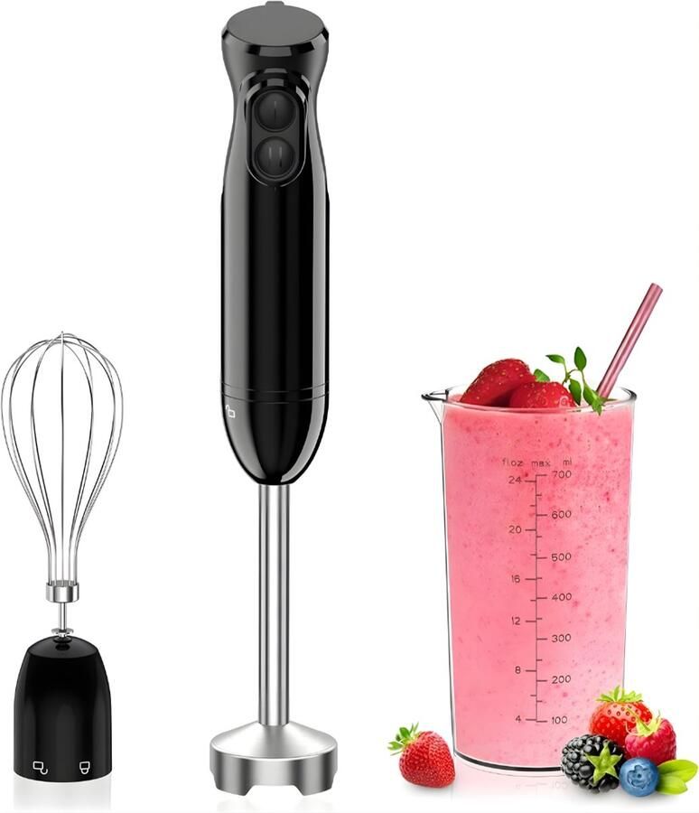 DNA Staafmixer Set Staafmixer Met Hakmolen Mixer Set Zwart 10cm x 21cm x 24cm