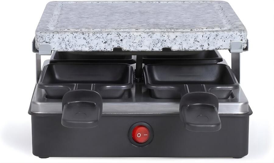 KAD Steengrill Gourmet Bakplaat Steengrill & Gourmetset 4 Personen Natuurstenen Plaat- Zwart 22cm x 22cm x 12cm - Foto 2