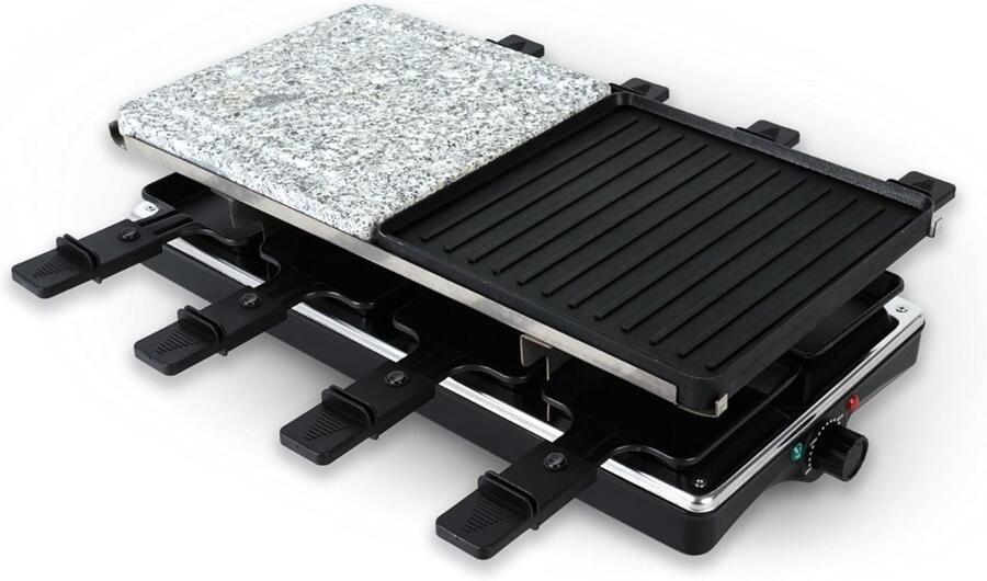 DNA Steengrill Gourmet Bakplaat Zwart en Zilver 43cm x 24cm x 13cm