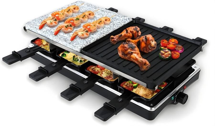 DNA Steengrill Gourmet Bakplaat Zwart en Zilver 43cm x 24cm x 13cm